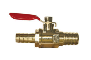 Chrome-Plated Brass Ball Valve 1/4” MPT x 3/8” Barb with or without a Check Valve